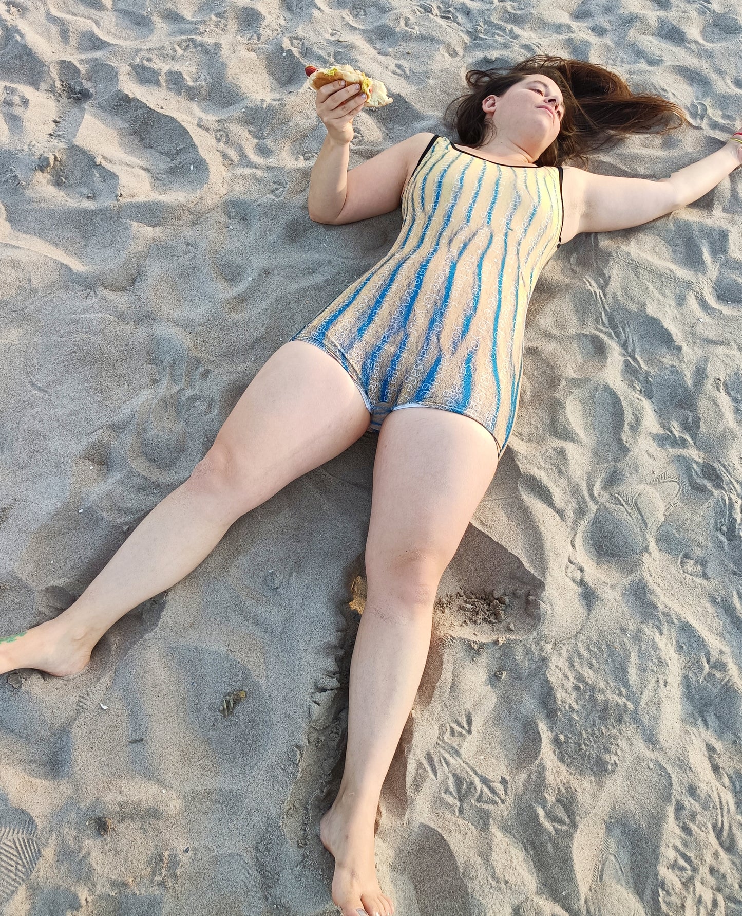 "Not here for your sausage fest" Camouflage Sand Tracks Swimsuit