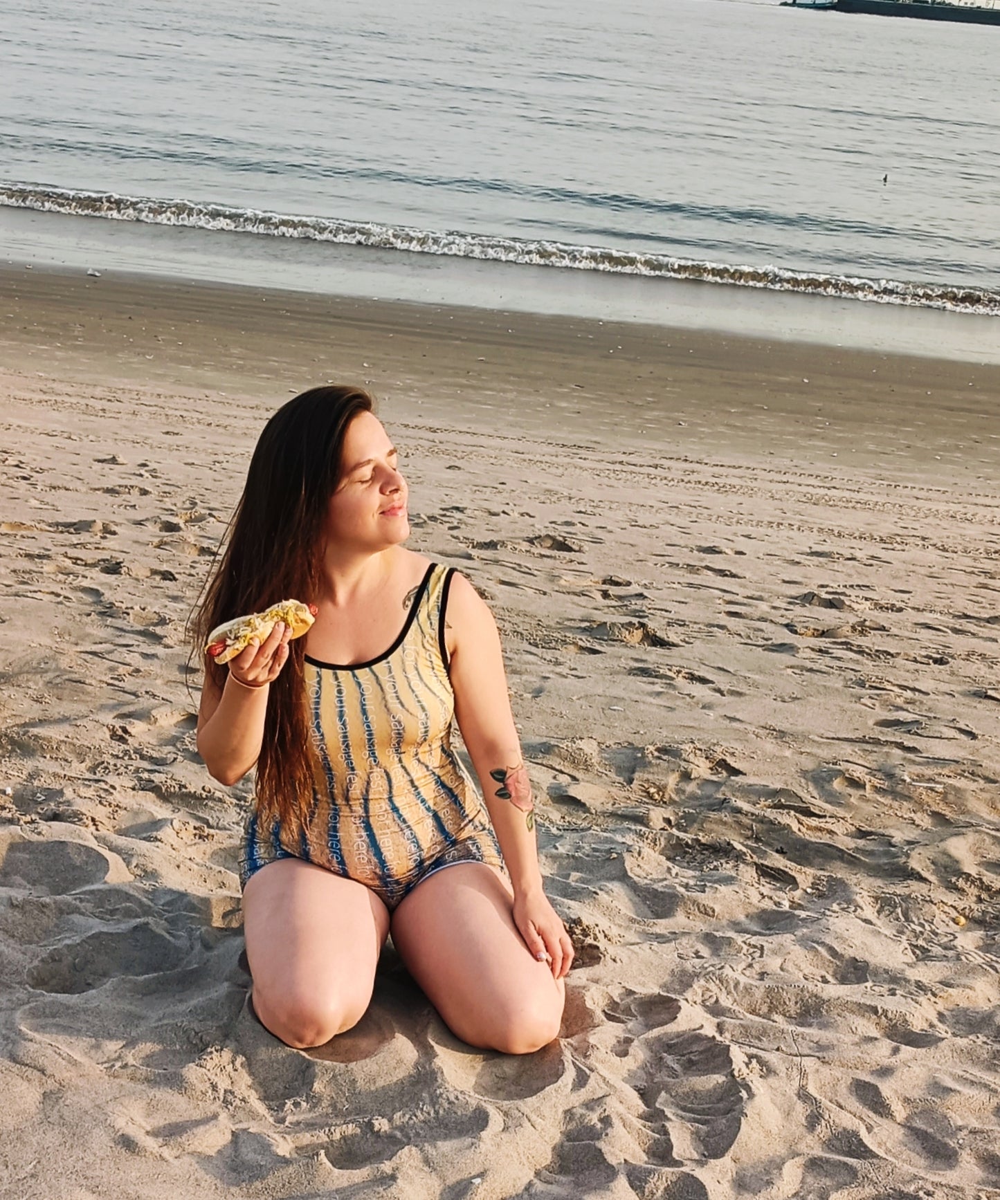 "Not here for your sausage fest" Camouflage Sand Tracks Swimsuit