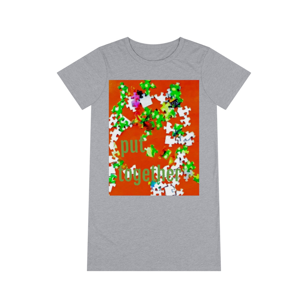 "Put Together" Jigsaw Puzzle Organic Cotton T-shirt Dress