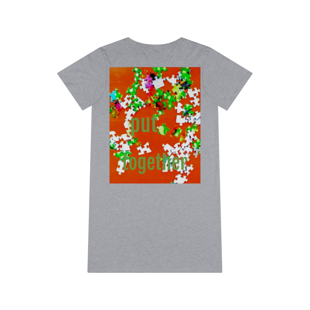 "Put Together" Jigsaw Puzzle Organic Cotton T-shirt Dress